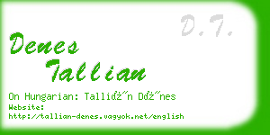 denes tallian business card